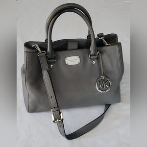 Michael Kors Gray Saffiano Leather Satchel